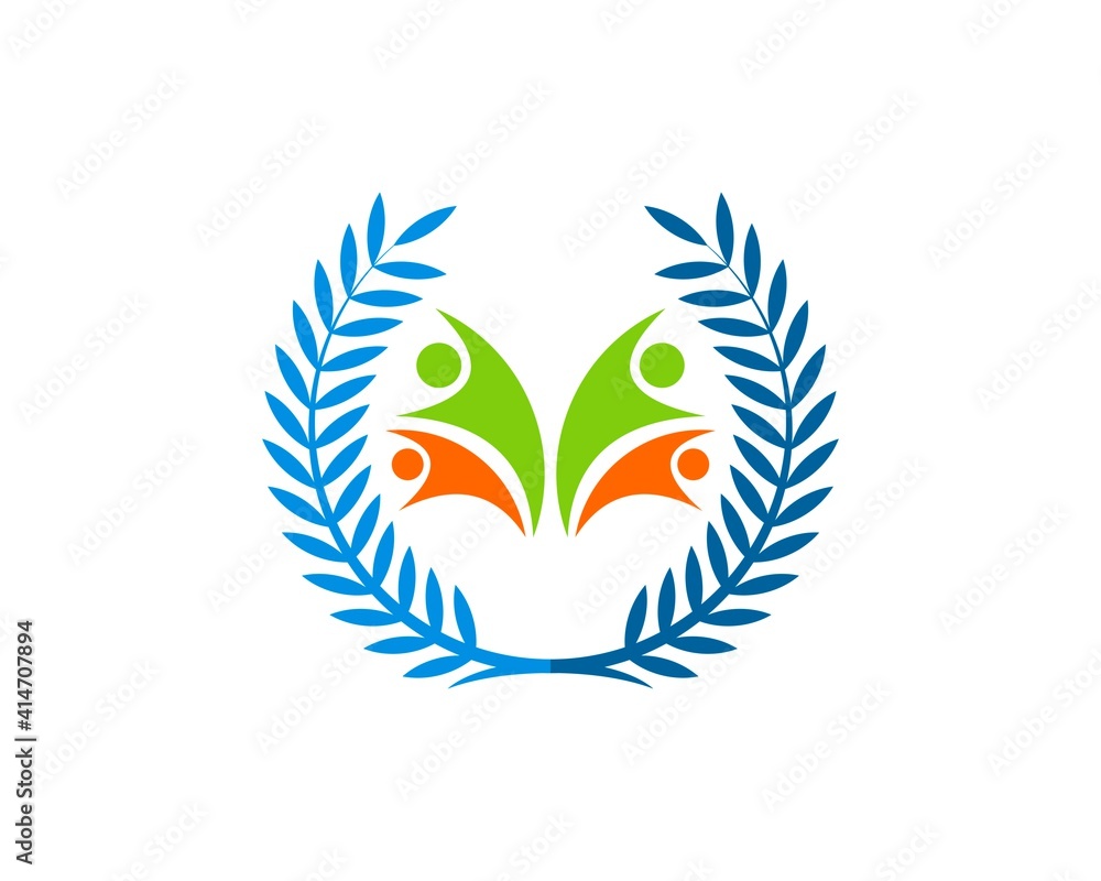 Circular wheat with healthy people inside Circular wheat with healthy people inside
