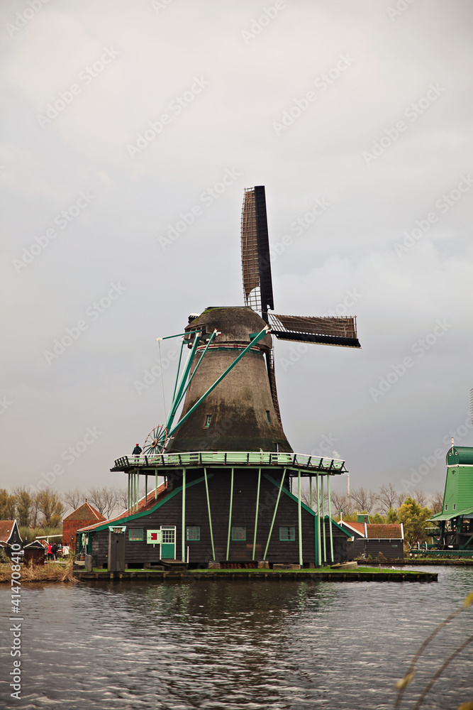 Old, traditional wind mills of Netherlands