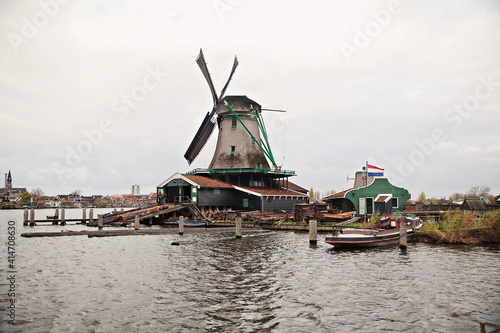 Old, traditional wind mills of Netherlands