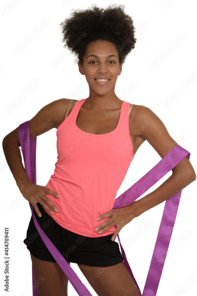 young metis woman training gymnastic rhythmic young metis woman training gymnastic rhythmic