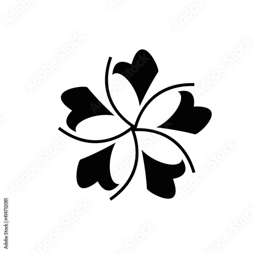 Vector of Plumeria flower icon, logo template