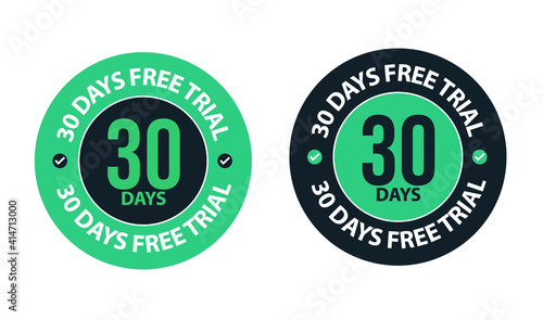 30 days free trial vector icon for software related products