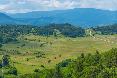 Aerial view of landscape near Velingrad, Bulgaria photo