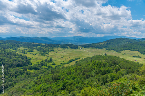 Aerial view of landscape near Velingrad, Bulgaria photo