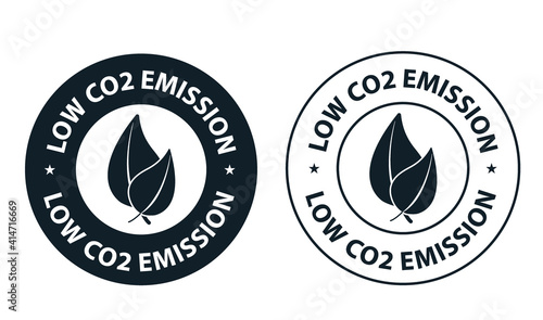 low carbon emission concept. low co2 vector icon with leaves