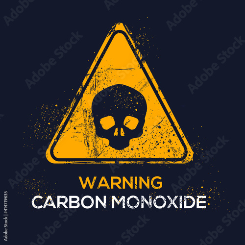 Warning sign (carbon monoxide), vector illustration. photo