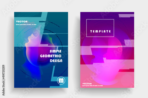 Artistic covers design. Creative colors backgrounds. Trendy futuristic design