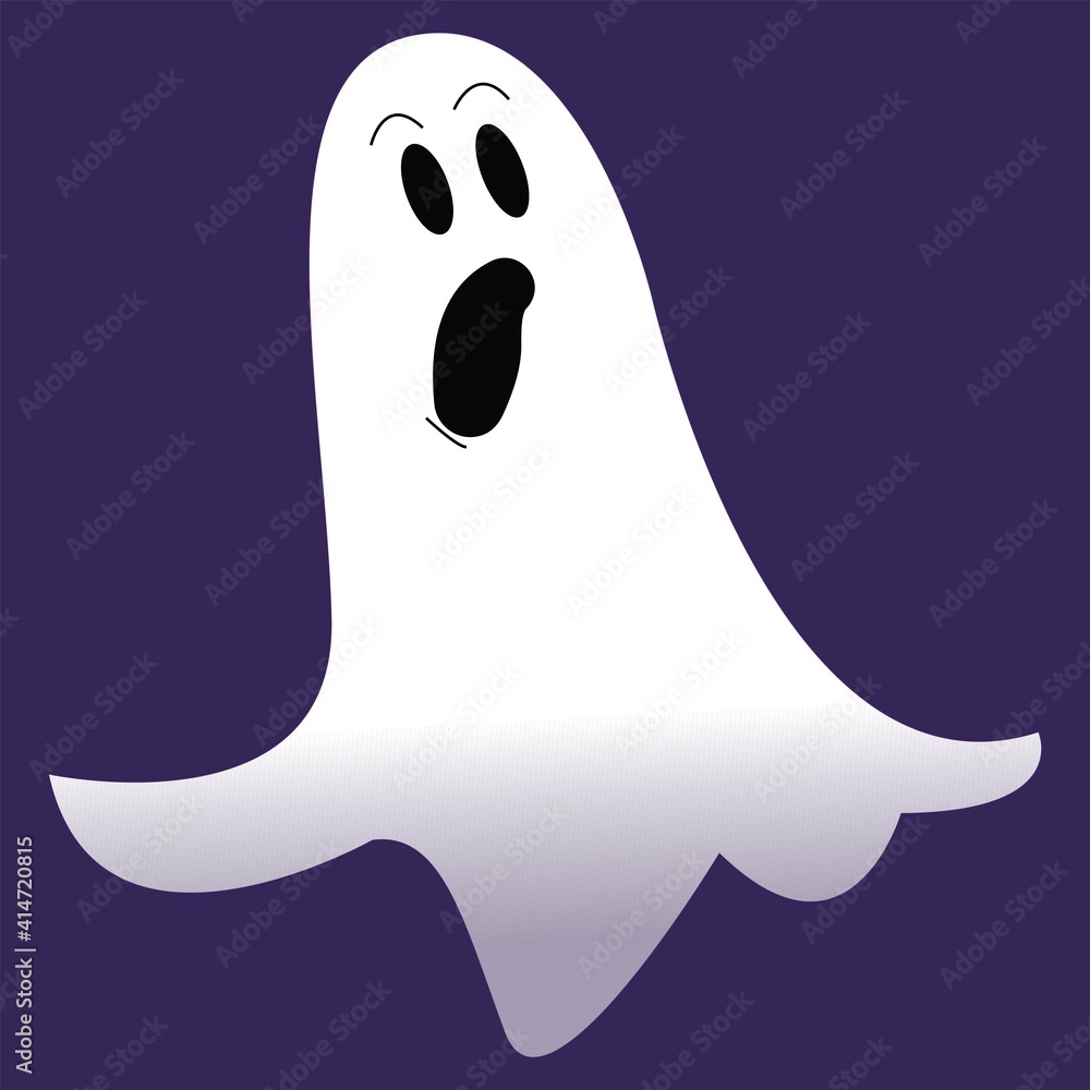 Vector illustration of a cute kawaii ghost on a blue background, perfect for Halloween party pictures, children's story books, etc. Vector illustration of a cute kawaii ghost on a blue background, perfect for Halloween party pictures, children's story books, etc.