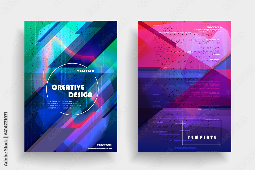 Artistic covers design. Creative colors backgrounds. Trendy futuristic design Artistic covers design. Creative colors backgrounds. Trendy futuristic design