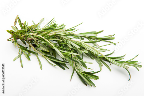 Rosemary isolated on white background, top view.