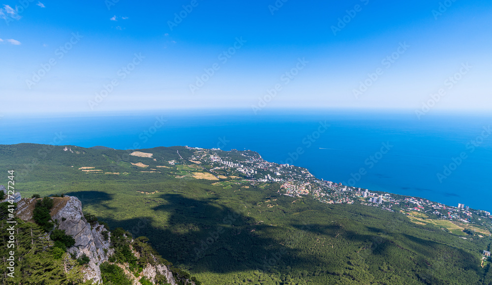 View of Gaspra and Koreiz resort villages from a height, Crimea