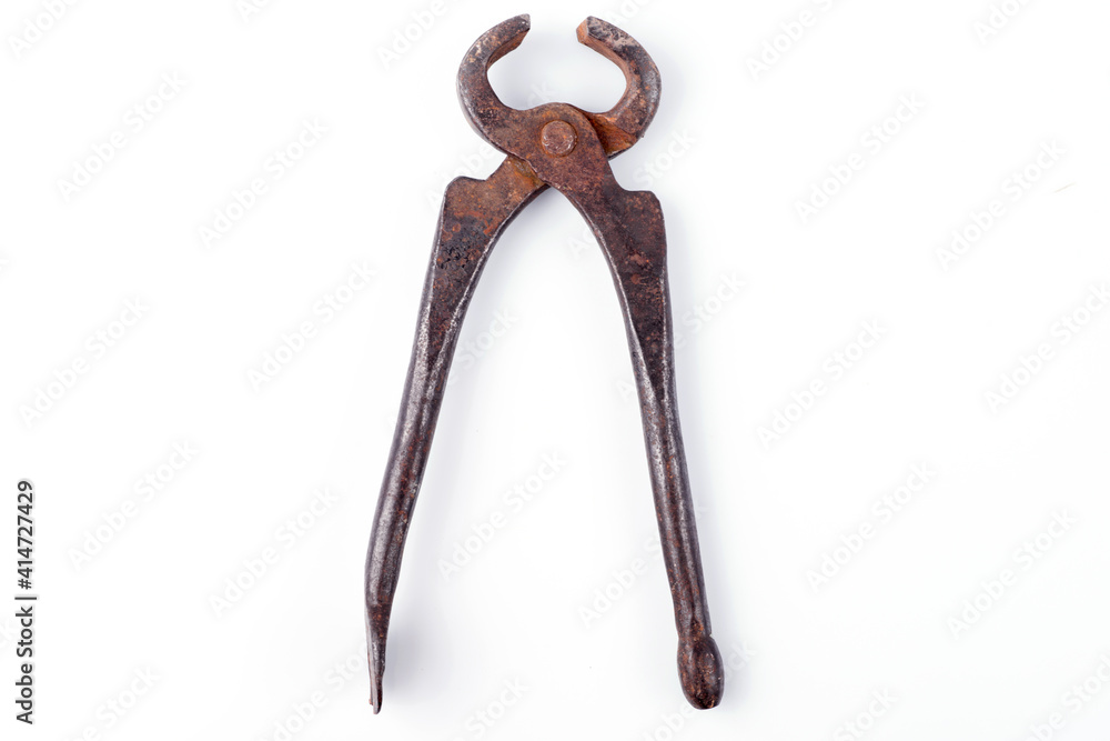 old pliers. Pastizzi on a white plate close-up. old pliers. Pastizzi on a white plate close-up.