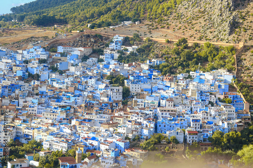 Chaouen or Chefchaouen is a city in northwest Morocco. Chefchaouen is the capital of the Province of the same name and is famous for its blue buildings.  © alfadhillarahman