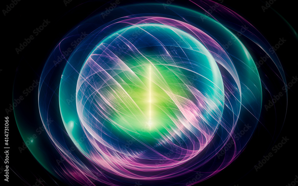 Obraz premium digital image generated on a computer consisting of beautiful abstract geometric shapes, lines of different colors for a background image or web design