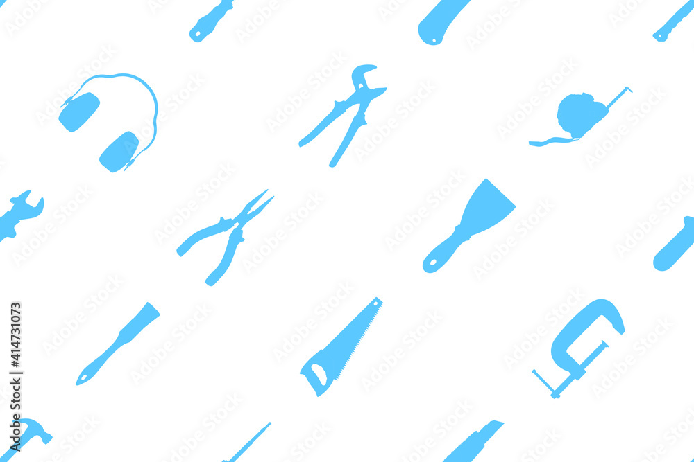Various construction tools on a colored background. Tools seamless pattern. Various construction tools on a colored background. Tools seamless pattern.