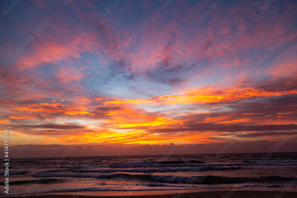 sunset over the sea