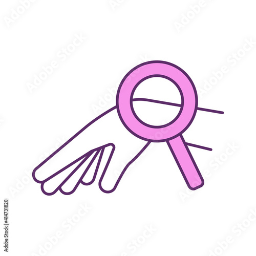 Wrist injury symptoms RGB color icon. Carpal tunnel syndrome. Swelling, numbness. Sprains, fractures. Repetitive stress, arthritis. Medical conditions and overuse. Isolated vector illustration