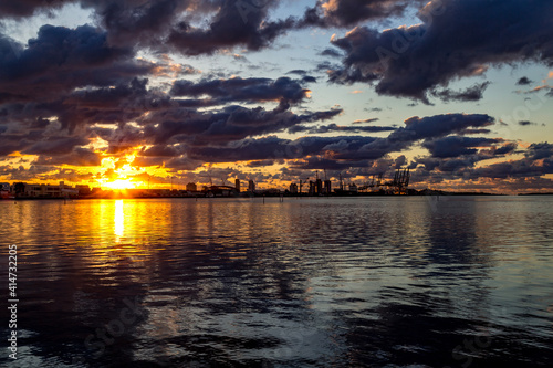 sunset over the sea