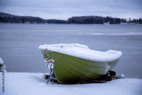 boat in the snow