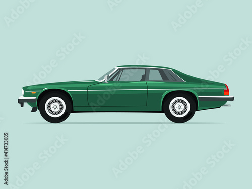  Classic sport car. British car. Flat vector illustration.