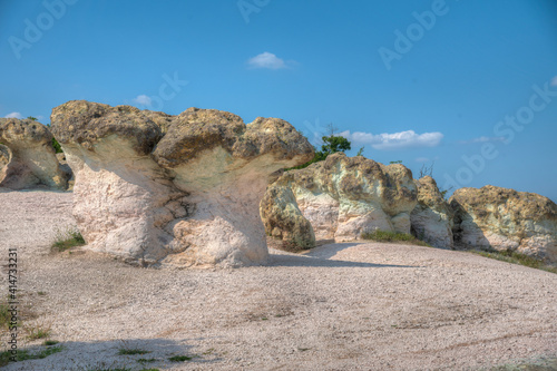 Stone mushrooms in Eastern Rhodopes mountains in Bulgaria photo