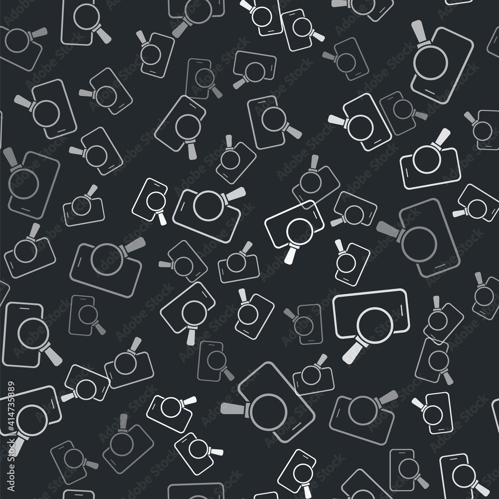 Grey Phone repair service icon isolated seamless pattern on black background. Adjusting, service, setting, maintenance, repair, fixing. Vector. Grey Phone repair service icon isolated seamless pattern on black background. Adjusting, service, setting, maintenance, repair, fixing. Vector.