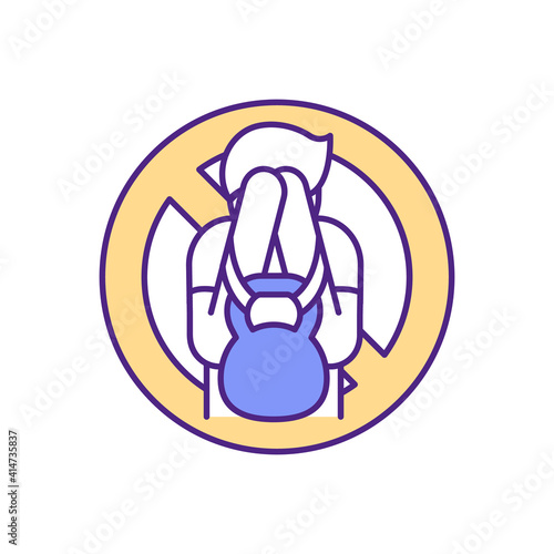 Chronic procrastination prevention RGB color icon. Guilt feeling. Hopelessness and energy lacking. Mental health issues. Low self-esteem. Emotions regulation. Isolated vector illustration