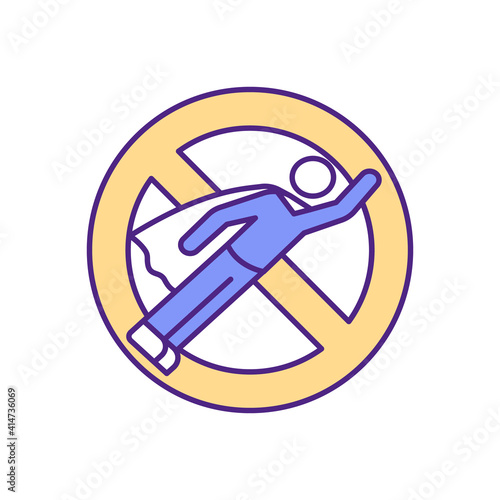 Willpower lacking RGB color icon. Self-control depletion. Resisting short-term temptations. Lowering self-esteem. Facing difficult mental tasks. Confidence lack. Isolated vector illustration