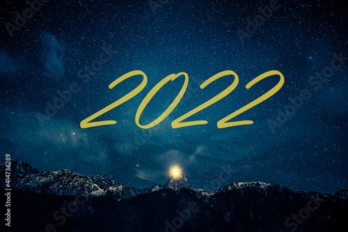 2022, year, concept, sign, new, business, blue, word, happy
