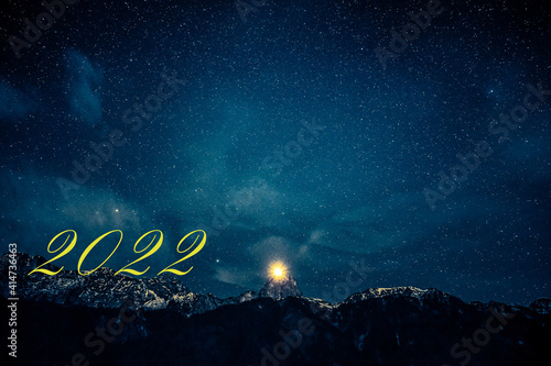 new 2022, starry sky, background, night, sky, space, star, moon, galaxy, blue, 