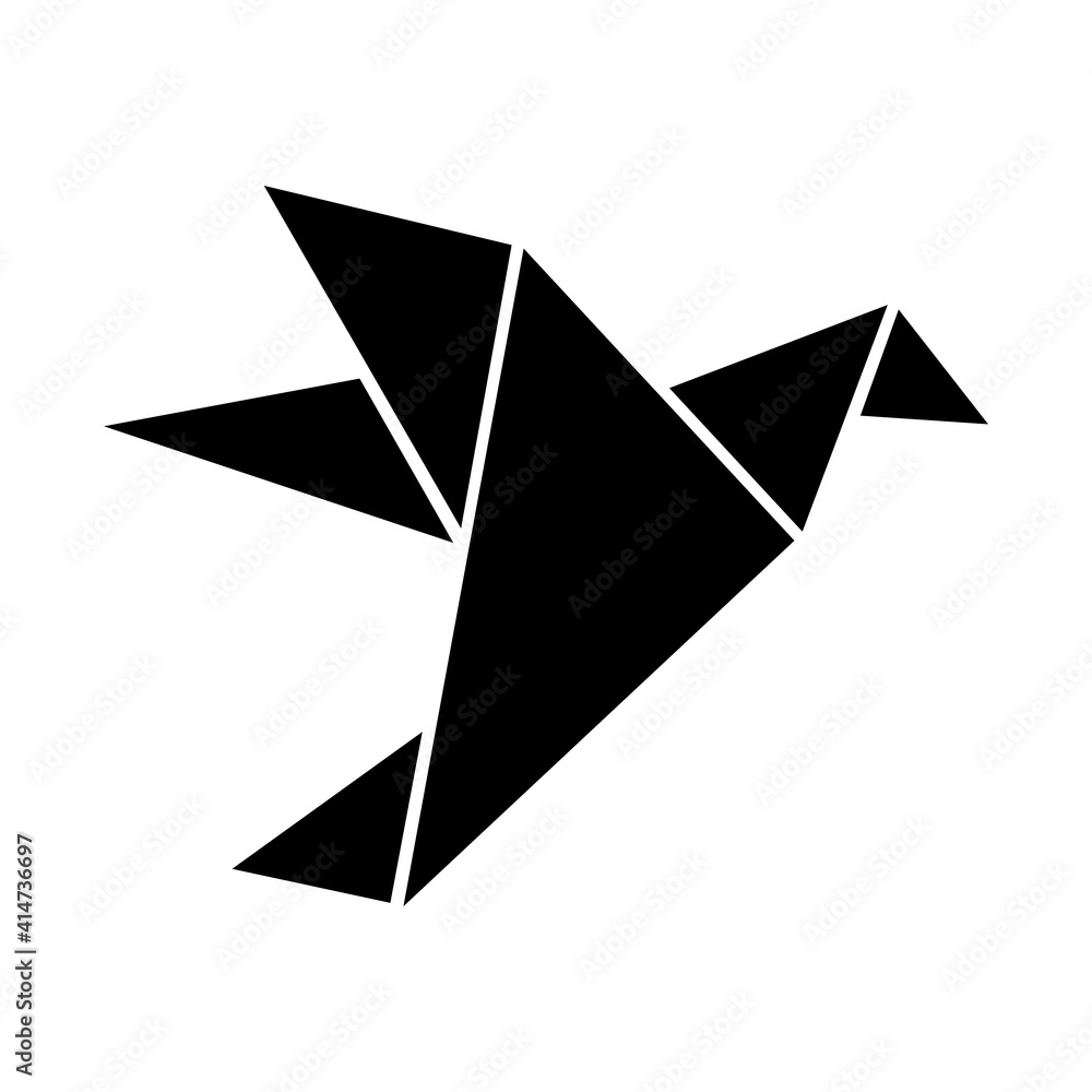 Silhouette geometric origami bird iconvector illustration Silhouette geometric origami bird iconvector illustration