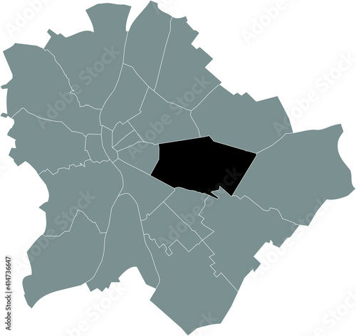 Photography Black location map of the Budapestian Kőbánya 10th district (X kerület) inside g