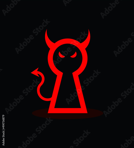 Red devil keyhole illustration