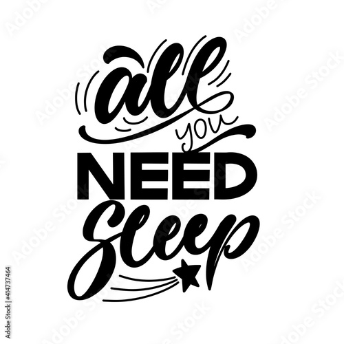 Funny sleep and good night quotes. Vector design elements for t-shirts, pillow, posters, cards, stickers and pajama