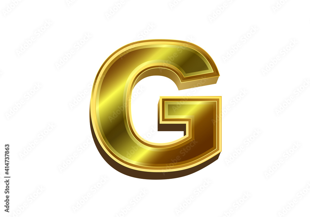 3d golden letter G. Luxury gold alphabet on white background 3d golden letter G. Luxury gold alphabet on white background