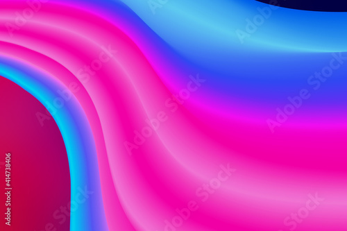 Colorful geometric background. Trendy gradient wave shapes composition on pink and blue color.