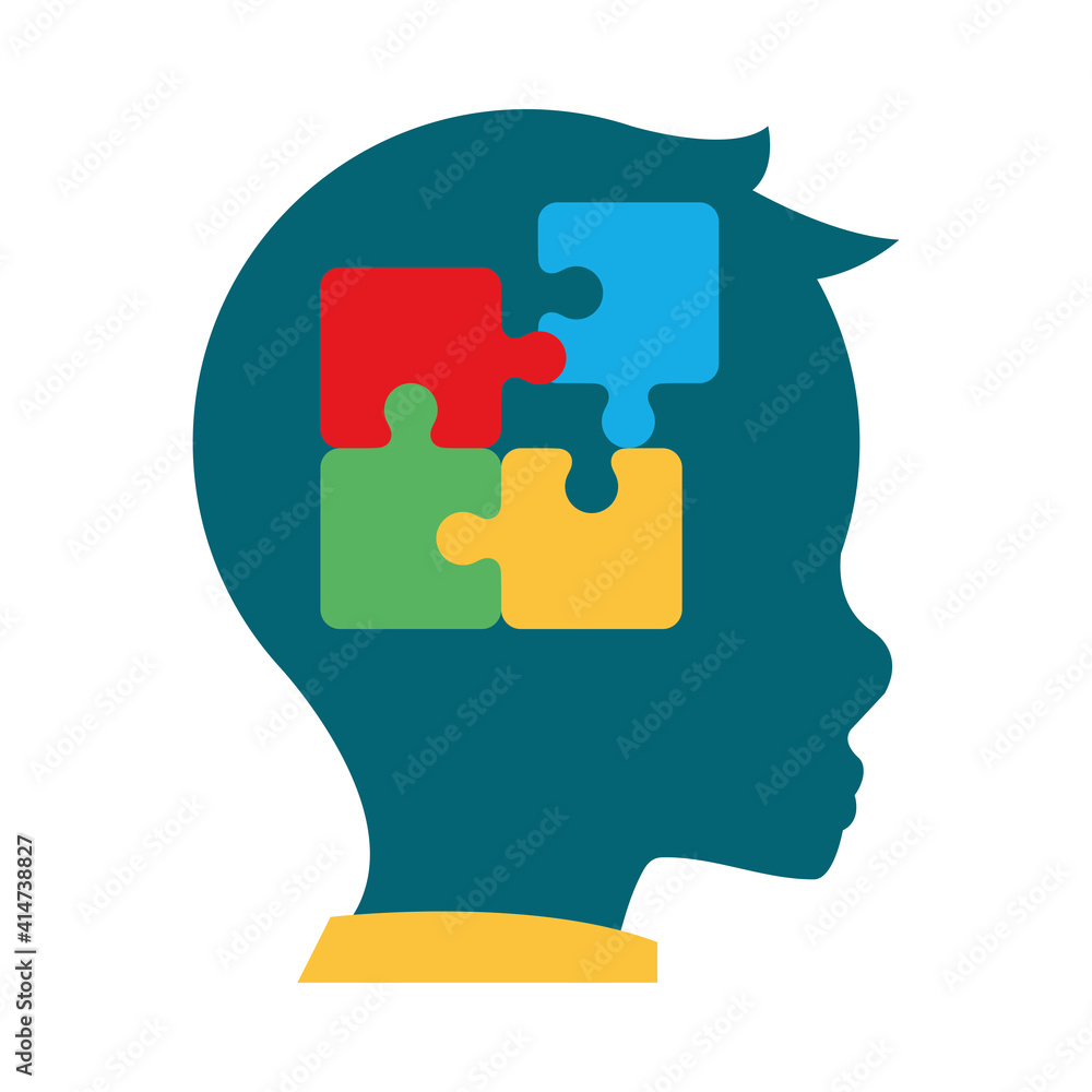 autism awareness day kid with puzzles in head autism awareness day kid with puzzles in head