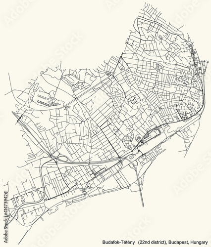 Photography Black simple detailed street roads map on vintage beige background of the neighb