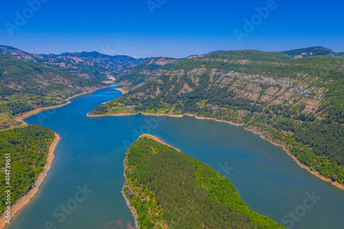 The meanders of Arda river near Ribartsi village in Bulgaria photo