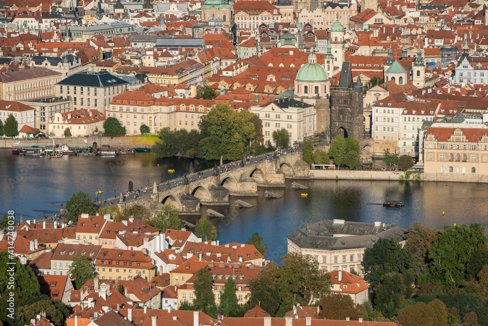 View on Charles Bridge from Petrin Tower.