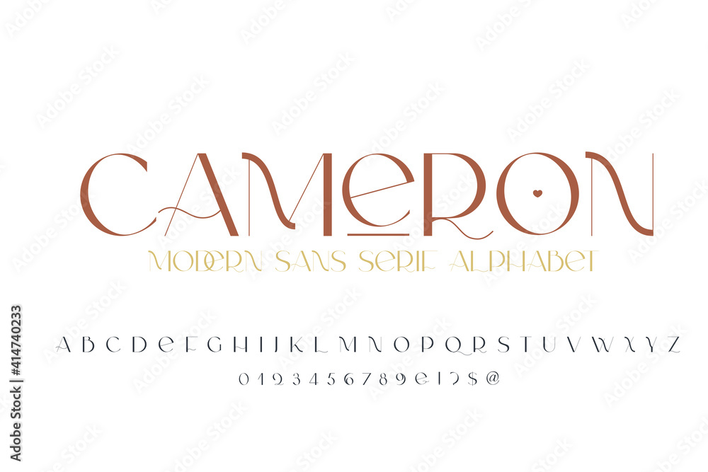 Modern sans serif elegance font. Classic minimal high contrast wedding font. Uppercase only. Vector illustration. Modern sans serif elegance font. Classic minimal high contrast wedding font. Uppercase only. Vector illustration.