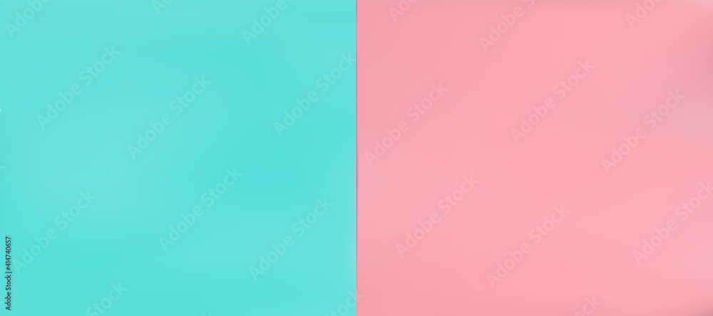 Soft pink and light blue pastel paper color background. Vertical overlap mint backdrop. Vector illustration