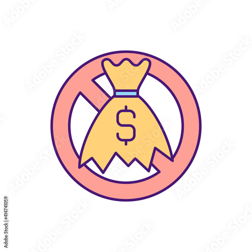 Money problems contract RGB color icon. No budget for covering all ccompany contract needs. Managing money to match all requirements. Discussing all points of services. Isolated vector illustration