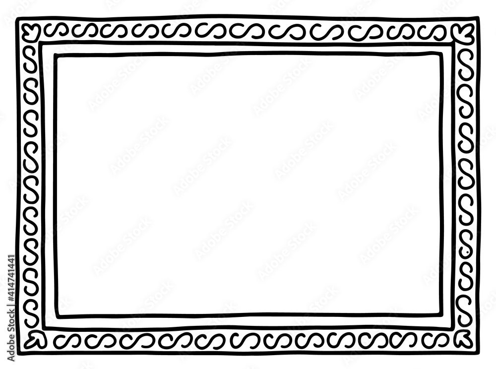 Picture frame hand drawn ornament with copy space doodle vector illustration Picture frame hand drawn ornament with copy space doodle vector illustration