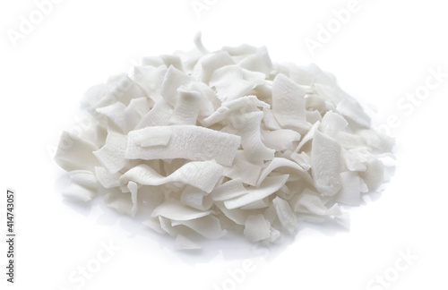 Pile of dehydrated organic coconut chips