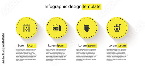 Set Aroma candle, Cream or lotion cosmetic tube, Sauna mittens and Aftershave. Business infographic template. Vector.