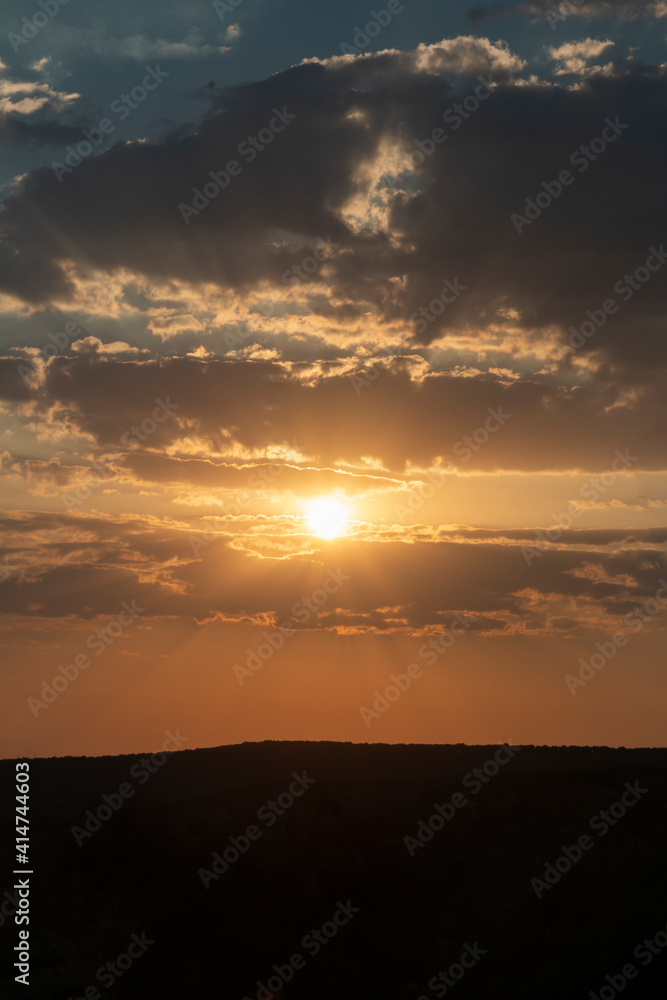 Sunset with vibrant colors in southern Andalusia in Spain Sunset with vibrant colors in southern Andalusia in Spain
