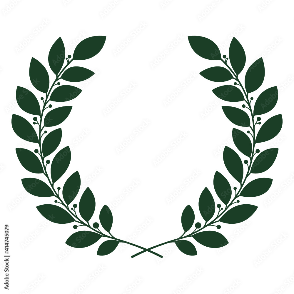 Green laurel wreath, Laurel monogram frame Green laurel wreath, Laurel monogram frame