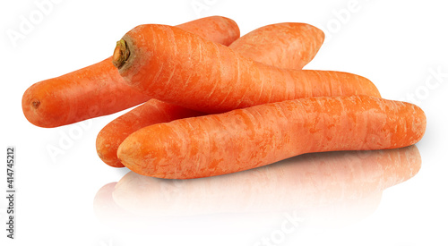 carrot shadows mirror reflection isolated on white background with​ clipping ​path​