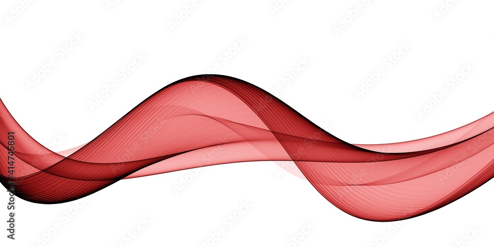 Abstract red waves background. Template design 